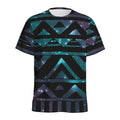 Aztec Tribal Galaxy Pattern Print Men's Athletic T-Shirt