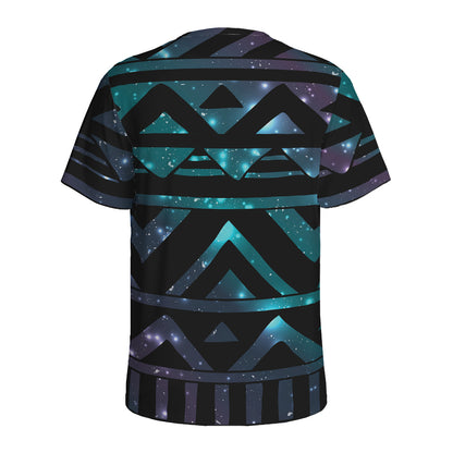 Aztec Tribal Galaxy Pattern Print Men's Sports T-Shirt
