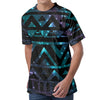 Aztec Tribal Galaxy Pattern Print Men's Velvet T-Shirt