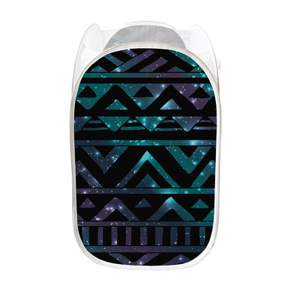 Aztec Tribal Galaxy Pattern Print Mesh Laundry Hamper