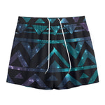 Aztec Tribal Galaxy Pattern Print Mesh Shorts