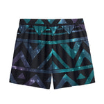 Aztec Tribal Galaxy Pattern Print Mesh Shorts