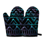 Aztec Tribal Galaxy Pattern Print Oven Mitts