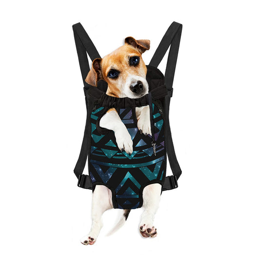 Aztec Tribal Galaxy Pattern Print Pet Carrier Backpack