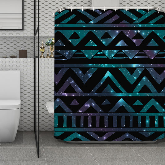 Aztec Tribal Galaxy Pattern Print Polyester Shower Curtain