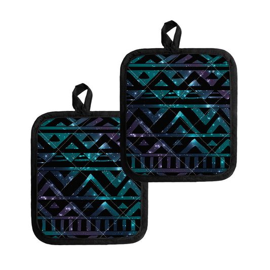 Aztec Tribal Galaxy Pattern Print Pot Holders