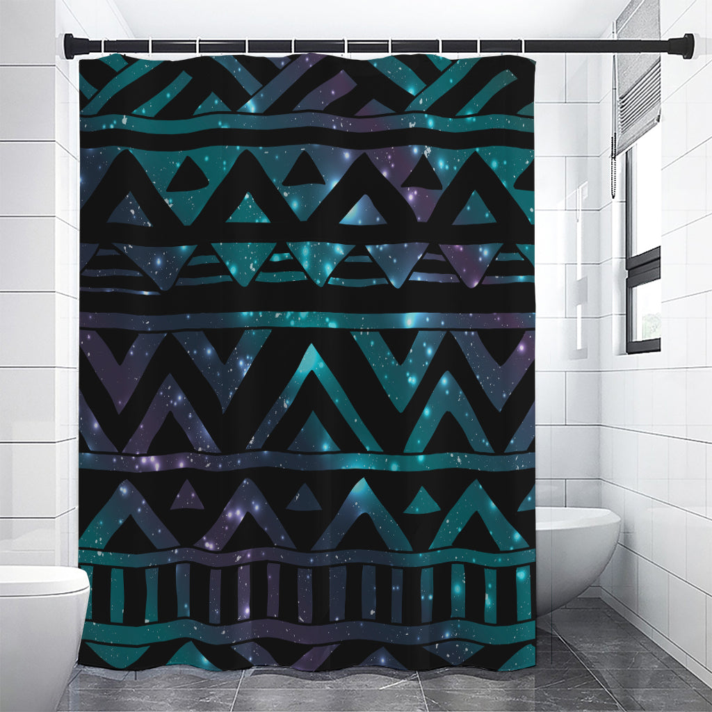 Aztec Tribal Galaxy Pattern Print Premium Shower Curtain