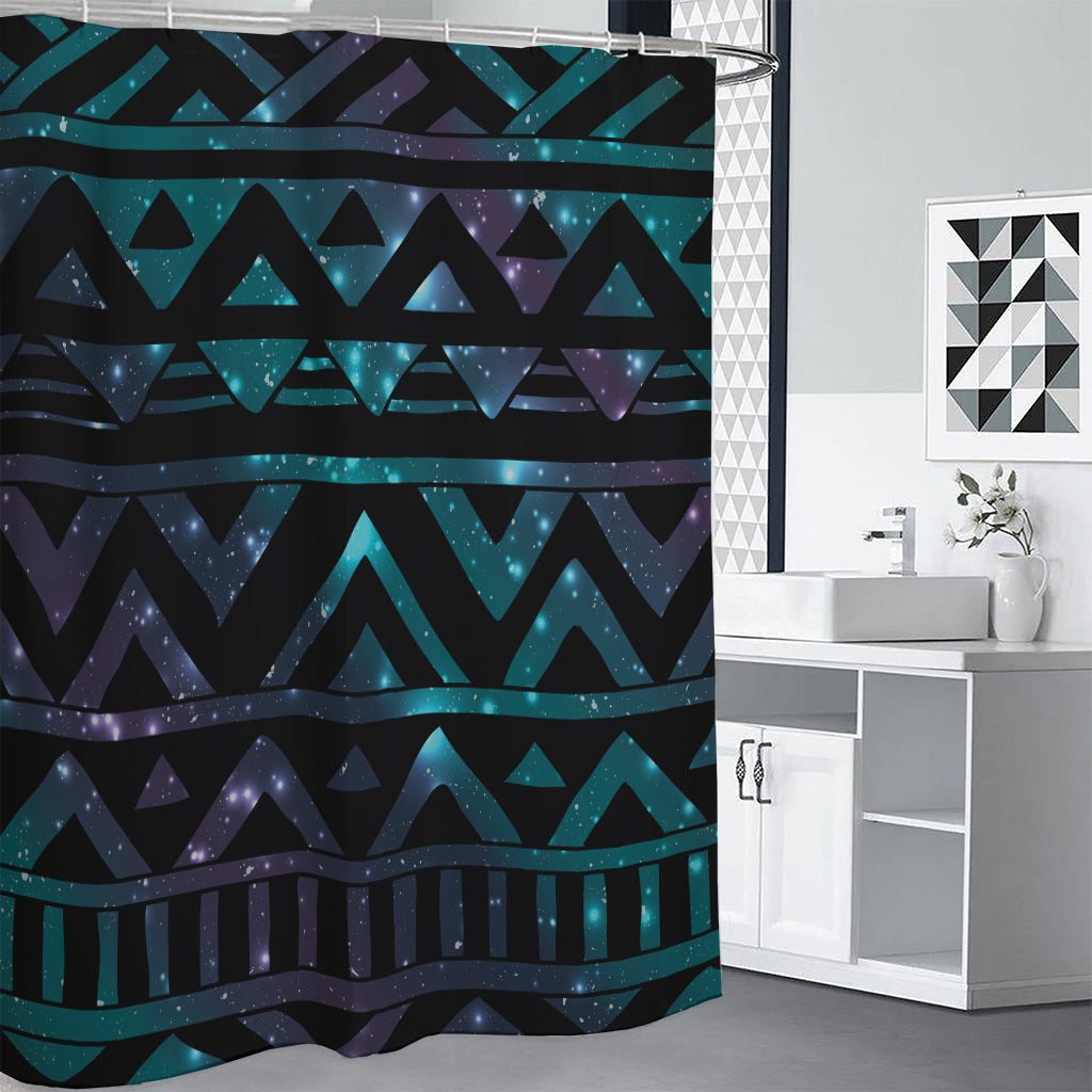 Aztec Tribal Galaxy Pattern Print Premium Shower Curtain