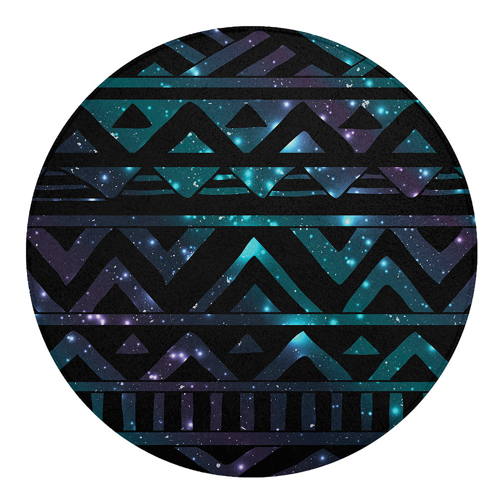 Aztec Tribal Galaxy Pattern Print Round Blanket