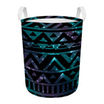 Aztec Tribal Galaxy Pattern Print Round Laundry Basket