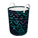 Aztec Tribal Galaxy Pattern Print Round Laundry Basket
