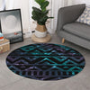 Aztec Tribal Galaxy Pattern Print Round Rug