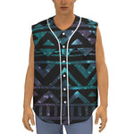 Aztec Tribal Galaxy Pattern Print Sleeveless Baseball Jersey