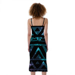 Aztec Tribal Galaxy Pattern Print Slim Fit Midi Cami Dress