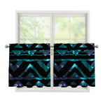 Aztec Tribal Galaxy Pattern Print Tier Curtains