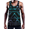 Aztec Tribal Galaxy Pattern Print Men's Workout Tank Top