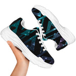 Aztec Tribal Galaxy Pattern Print White Chunky Shoes