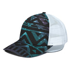 Aztec Tribal Galaxy Pattern Print White Mesh Trucker Cap