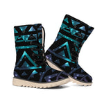 Aztec Tribal Galaxy Pattern Print Winter Boots