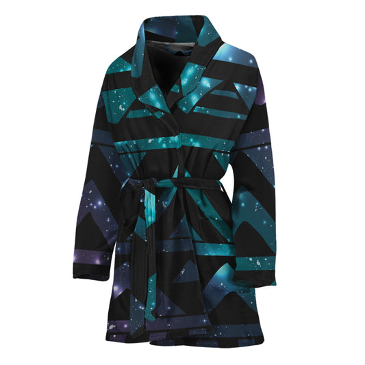 Aztec Tribal Galaxy Pattern Print Women's Bathrobe
