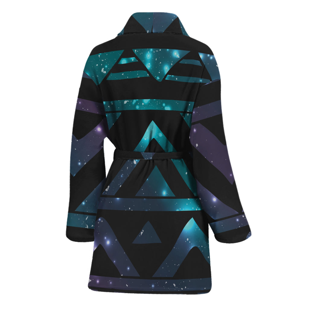 Aztec Tribal Galaxy Pattern Print Women's Bathrobe