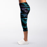 Aztec Tribal Galaxy Pattern Print Women's Capri Leggings