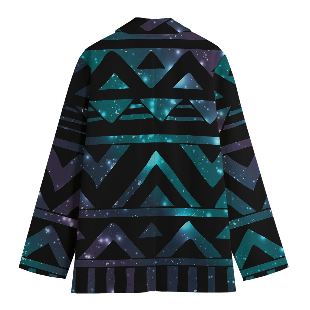 Aztec Tribal Galaxy Pattern Print Women's Cotton Blazer
