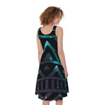Aztec Tribal Galaxy Pattern Print Women's Sleeveless Dress