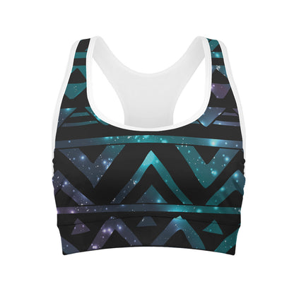 Aztec Tribal Galaxy Pattern Print Women's Sports Bra