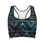 Aztec Tribal Galaxy Pattern Print Women's Sports Bra
