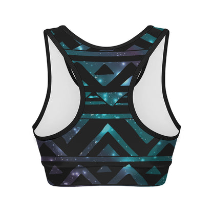 Aztec Tribal Galaxy Pattern Print Women's Sports Bra