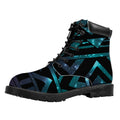 Aztec Tribal Galaxy Pattern Print Padded Collar Lace Up Boots