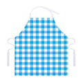 Azure Blue And White Gingham Print Adjustable Apron