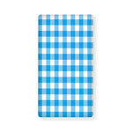 Azure Blue And White Gingham Print Baby Crib Sheet