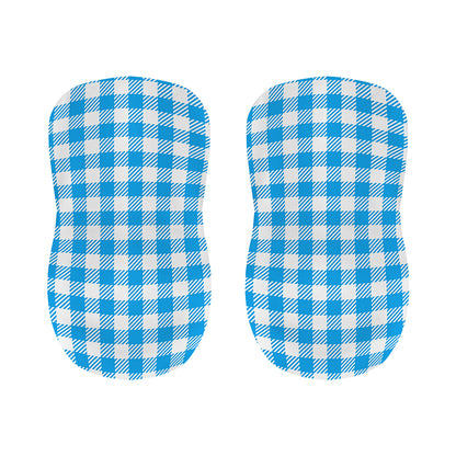 Azure Blue And White Gingham Print Bar Stool Covers