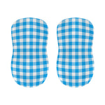 Azure Blue And White Gingham Print Bar Stool Covers