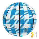 Azure Blue And White Gingham Print Basketball
