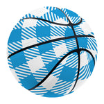 Azure Blue And White Gingham Print Basketball