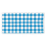Azure Blue And White Gingham Print Beach Towel