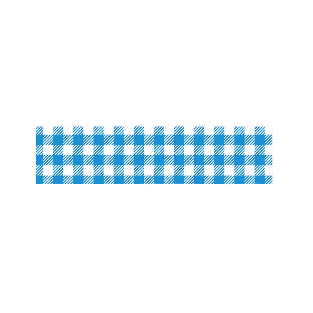 Azure Blue And White Gingham Print Bed Runner