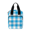 Azure Blue And White Gingham Print Bible Tote Bag