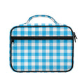 Azure Blue And White Gingham Print Briefcase Bible Bag