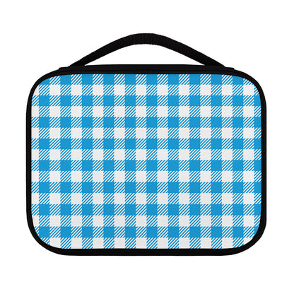 Azure Blue And White Gingham Print Classic Bible Case