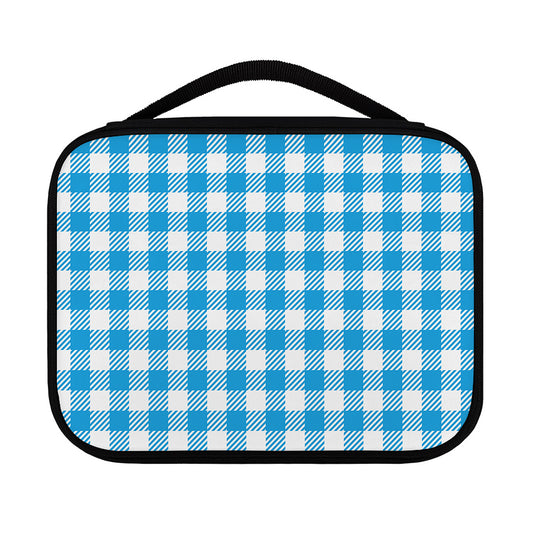 Azure Blue And White Gingham Print Classic Bible Case