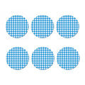 Azure Blue And White Gingham Print Coaster Set