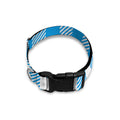 Azure Blue And White Gingham Print Dog Collar