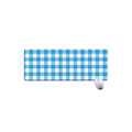 Azure Blue And White Gingham Print Extended Mouse Pad