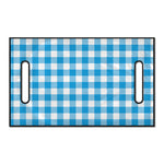 Azure Blue And White Gingham Print Golf Cart Seat Cover