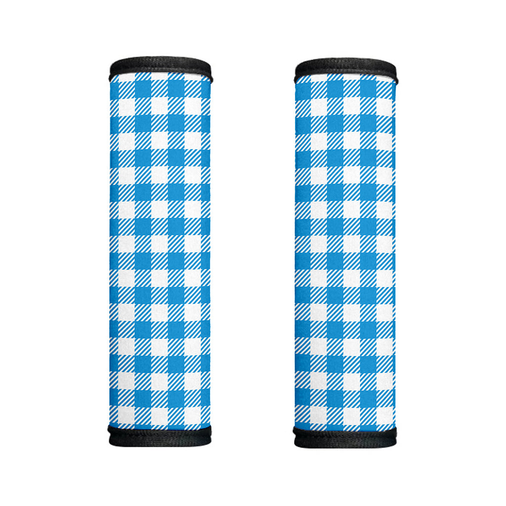 Azure Blue And White Gingham Print Handle Covers