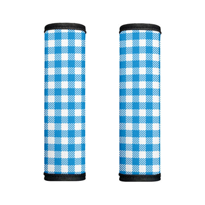 Azure Blue And White Gingham Print Handle Covers